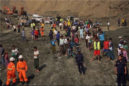 ۵۰ کارگرمعدن در رانش زمین در میانمار مدفون شدند